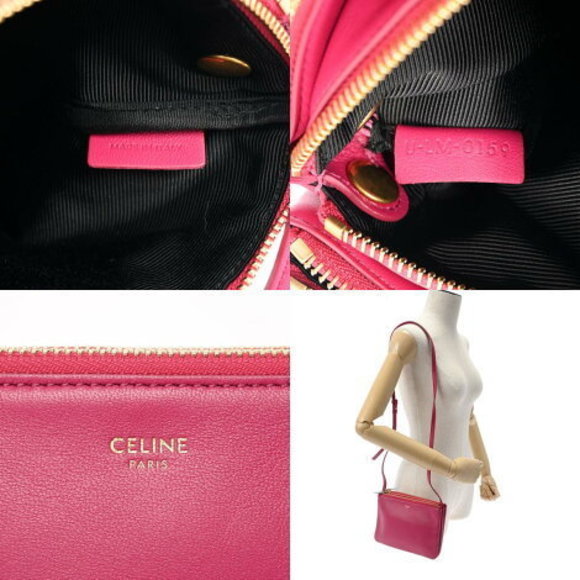 CELINE Trio Small Shoulder Bag Pink Leather - Picture 12 of 12